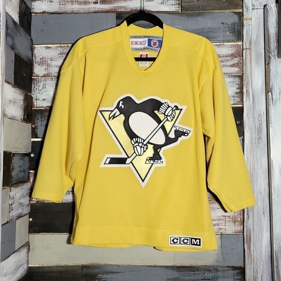 Pittsburgh Penguins Youth Gold Embroidered Jersey Size L/XL